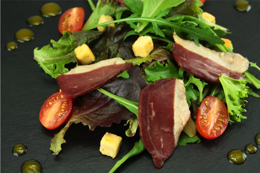 Salade de canard, vinaigrette à l’érable